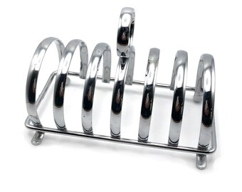 Vintage WIRAX toast rack holder England 6 piece 7 bar excellent chrome