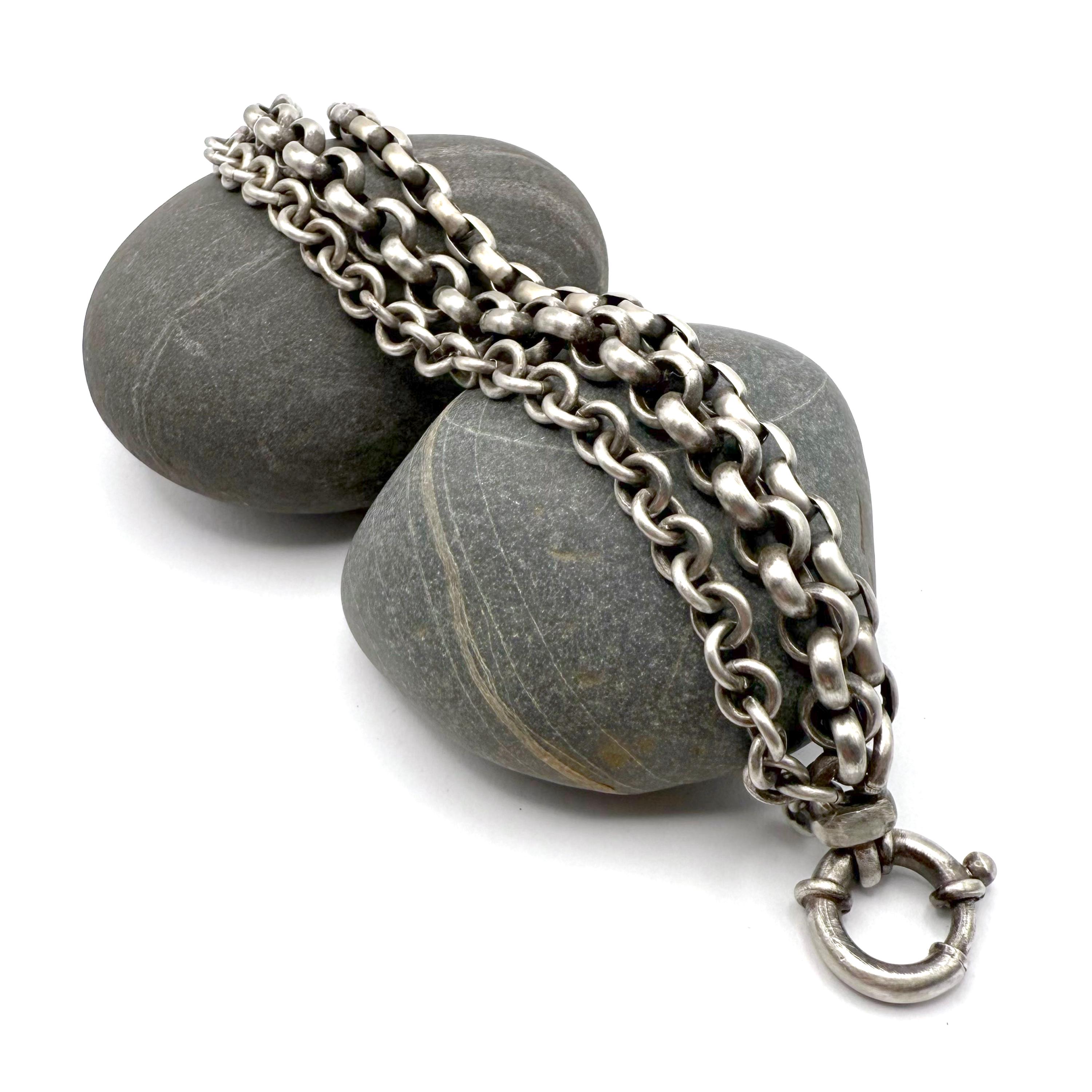 スターリングシルバー ヘビーマルチチェーンブレスレット ヴィンテージ