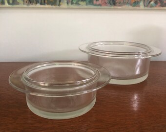 Heller Vignelli Glass Bakeware: 1970s Modern Ribbed Design