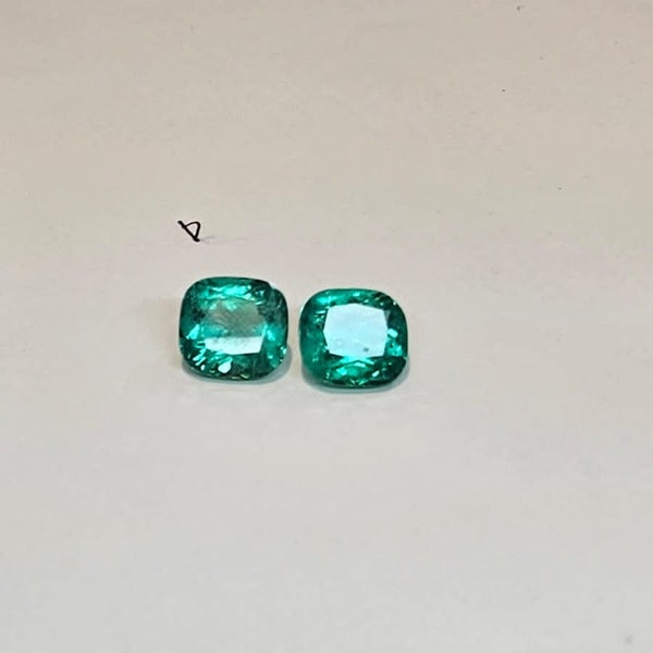 Certified 2 AAA Muzo Colombia Emeralds 17.2 carats (cttw), Cushion Cut Rare Matching Pair Perfect for earrings