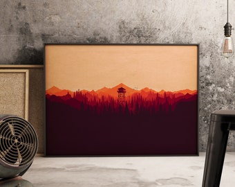 Firewatch Game Poster: Vintage Kraft Paper National Park Art