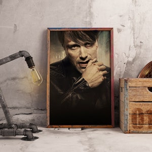 Hannibal TV Series Poster, Mads Mikkelsen Wall art, Dr. Lecter Fan, Kraft Paper Print, Psychological Thriller Wall Art Decor Photo 9