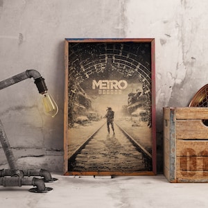 Poster Metro Exodus, Survival Horror Wall Art, Decorazione murale Russian Wasteland, Stampa su carta Kraft, Regalo per Gamer