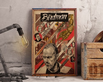 Birdman Movie Poster: Retro Kraft Paper Wall Art