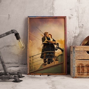 Titanic Filmplakat, Vintage romantischer Filmdruck, historisches Schiff Kunst, historische Love Story Dekor
