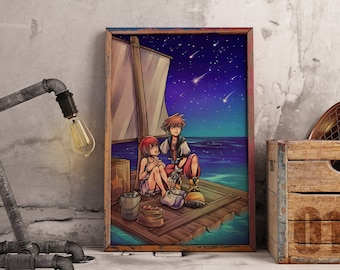 Kingdom Hearts-kraftpapierposter: muurkunst fantasie-avonturenspel
