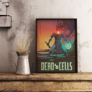 Poster Dead Cells, arte murale per videogiochi, stampa su carta kraft, decorazione murale in stile Metroidvania, regalo unico per i giocatori