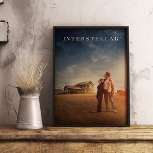 Poster del film Interstellar, stampa murale di Christopher Nolan, stampa vintage su carta kraft, decorazione da film di fantascienza, regalo cinematografico unico