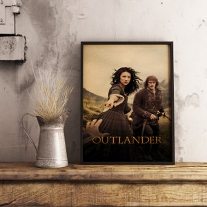 Poster della serie TV Outlander, Claire e Jamie Fraser, Highlands scozzesi, romanticismo e viaggi nel tempo, decorazione da parete vintage, regalo per i fan della serie