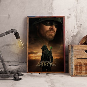 Poster della serie TV Arrow, poster da parete del Vigilante di Oliver Queen, decorazione da parete del supereroe Green Arrow, stampa su carta kraft, regalo per gli appassionati di fumetti