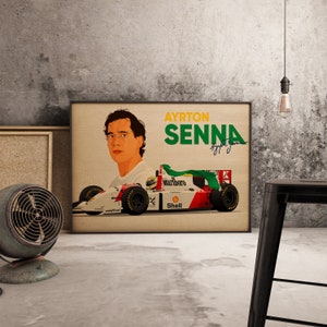 Ayrton Senna Poster, Formula 1 Legend Wall Art, Racing Icon Wall Decor, Vintage Grand Prix Hero, Gift for Motorsport Fans
