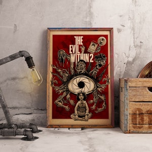 Poster di The Evil Within 2, stampa artistica di videogiochi horror su carta kraft, decorazione da parete per videogiochi inquietante, regalo per giocatori