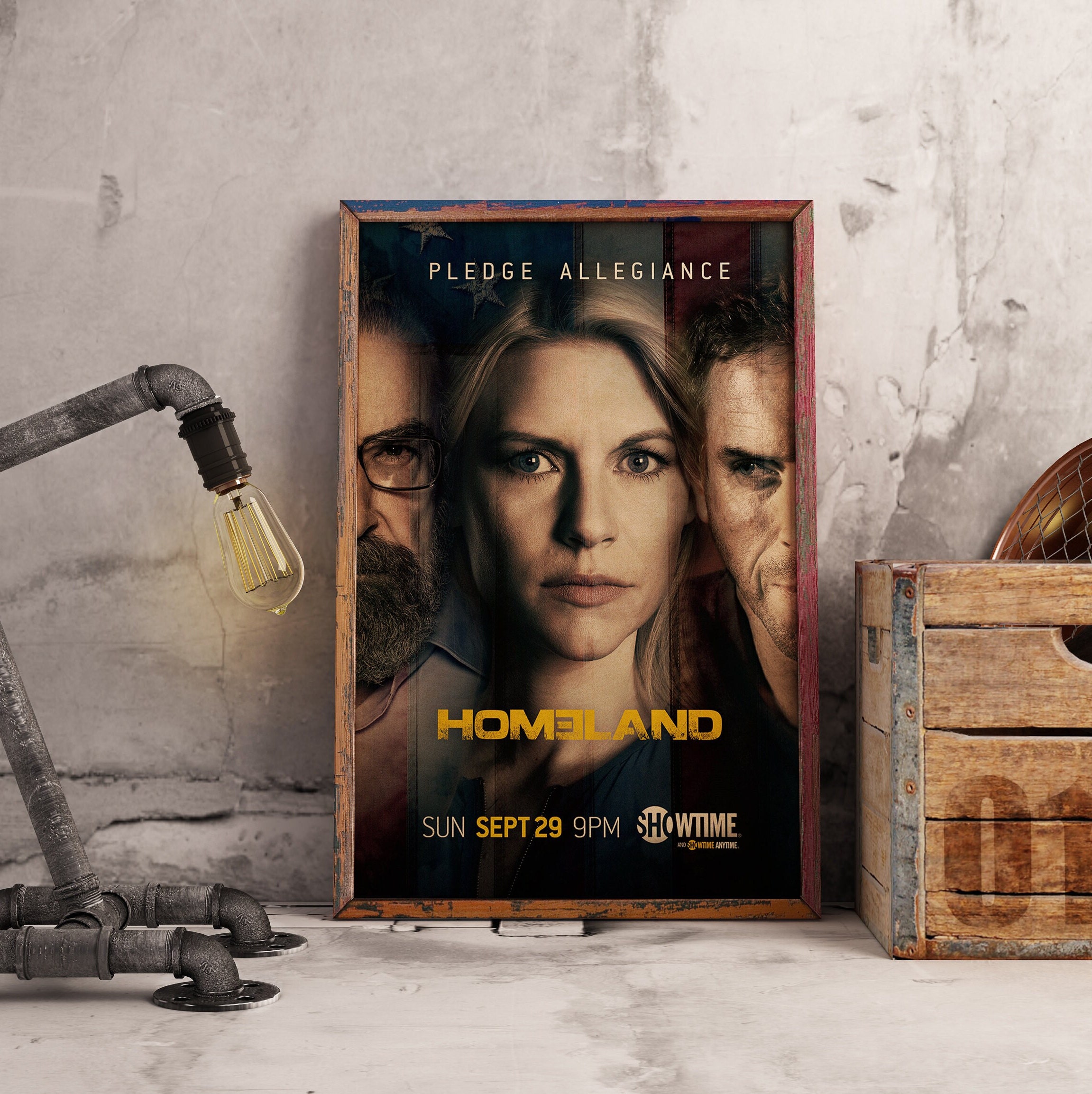 Homeland TV Series Poster: Carrie Mathison, Espionage Art (kraft Paper ...