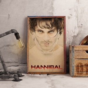 Hannibal TV Series Poster, Mads Mikkelsen Wall art, Dr. Lecter Fan, Kraft Paper Print, Psychological Thriller Wall Art Decor Photo 4
