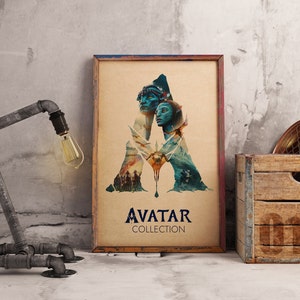 Avatar Movie Poster, The Way of The Water Wall Art, Cinema Room Decor, Kraft Paper Print, Pandora Ocean Art, Gift for Sci-Fi Fans