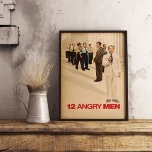 Poster di 12 uomini arrabbiati, arte murale di film retrò, decorazione murale di film cult, stampa su carta kraft, idea regalo