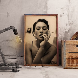 Monica Bellucci Poster, Vintage Film Star Print, kultige Schauspielerin Wandkunst, klassisches Kino-Dekor