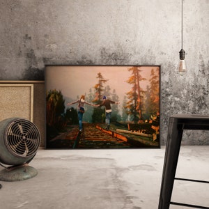 Póster del juego Life is Strange, paisaje de juego independiente, impresión en papel kraft, arte mural de viajes en el tiempo, decoración para gamers, regalo único para gamers.
