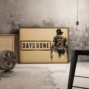 Poster di Days Gone, stampa artistica della motocicletta di Deacon St. John, gioco di sopravvivenza agli zombi, decorazione da parete post-apocalittico, regalo per giocatori