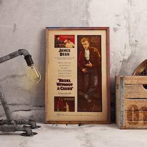 Manifesto del film Gioventù bruciata, stampa del classico film di James Dean su carta kraft, arte cinematografica d'epoca, iconico arredamento anni '50