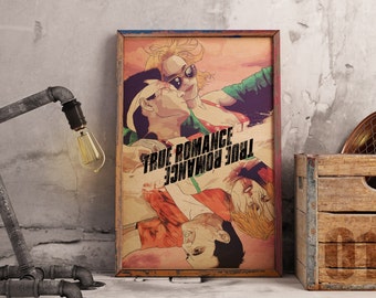 True Romance Filmposter: Christian Slater, Retro Kraft Paper Print