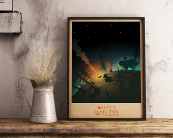Outer Wilds Game Poster, Cosmic Exploration Wall Art, Sci-Fi Adventure Wall Decor, Gift for Gamers