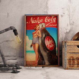 Pôster Fallout, Arte de parede de videogame, Decoração de jogos retrô, Impressão em papel Kraft, Presente para jogadores vintage