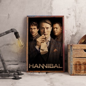 Hannibal TV Series Poster, Mads Mikkelsen Wall art, Dr. Lecter Fan, Kraft Paper Print, Psychological Thriller Wall Art Decor Photo 3