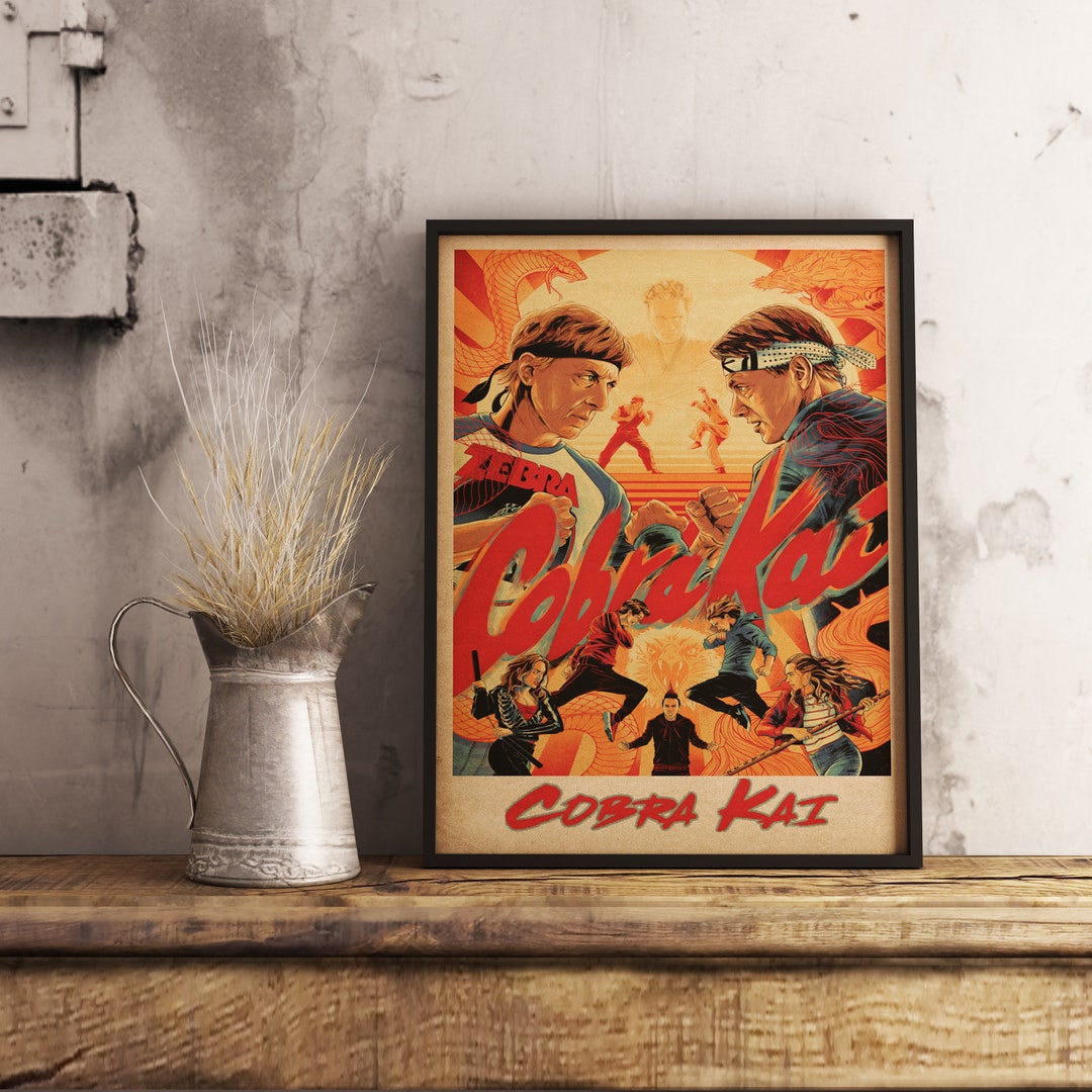 Cobra Kai Poster - Retro TV Series Art Print - Karate Kid Spinoff Decor
