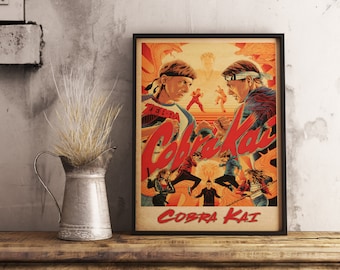 Retro Cobra Kai TV Serie Poster: Karate Kid Spinoff Art
