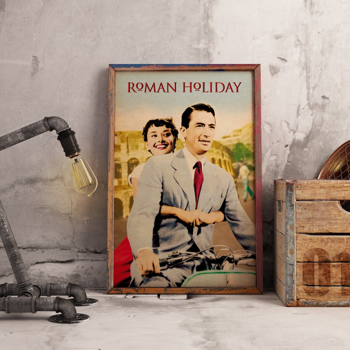 Roman Holiday Movie Poster: Audrey Hepburn & Gregory Peck, Vintage ...