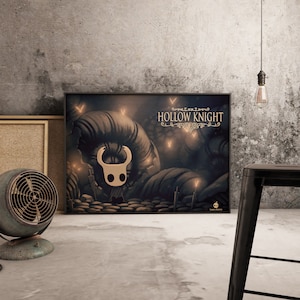 Poster di Hollow Knight, arte murale di videogiochi retrò, stampa su carta kraft, decorazione murale per sala giochi, regalo di Hollownest