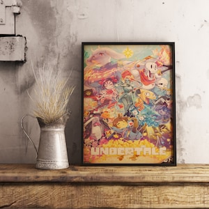 Poster Undertale, arte murale retrò per videogiochi, stampa su carta kraft, decorazione murale vintage, regalo per giocatori