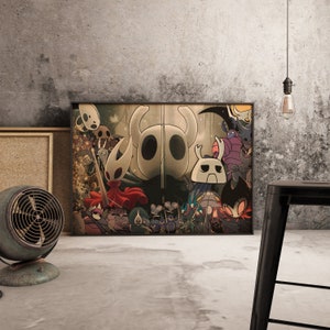 Poster del gioco Hollow Knight, Hollownest Wall Art, stampa su carta Kraft, decorazione da parete per videogiochi, regalo per giocatori