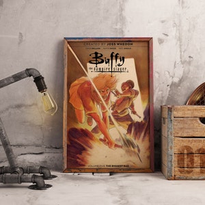 Poster di Buffy l'ammazzavampiri, stampa di una serie TV classica, Sarah Michelle Gellar nei panni di Buffy, decorazione da parete con eroina soprannaturale, regalo per i fan