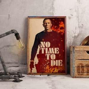 Poster di No Time to Die, James Bond Arts, arte murale retrò di film, arredamento vintage per la casa, stampa su carta kraft, regalo per fan di Bond