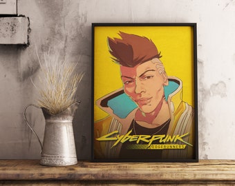 Cyberpunk Edgerunners Poster: Kraft Paper Anime Art Print
