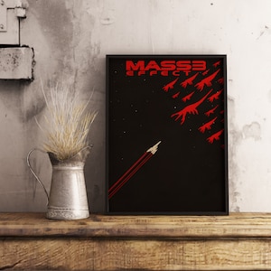 Poster di Mass Effect, stampa su carta kraft in stile vintage, arte murale del comandante Shepard, decorazione per sala giochi, regalo per giocatori