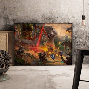 Poster di Ark Survival Evolved, decorazione da parete del gioco di sopravvivenza, decorazione da parete retrò, stampa di gioco vintage, regalo per giocatori