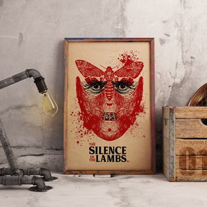 Poster del film d'epoca Il silenzio degli innocenti, stampa di un classico film horror su carta kraft, arredamento per la casa, arte cinematografica