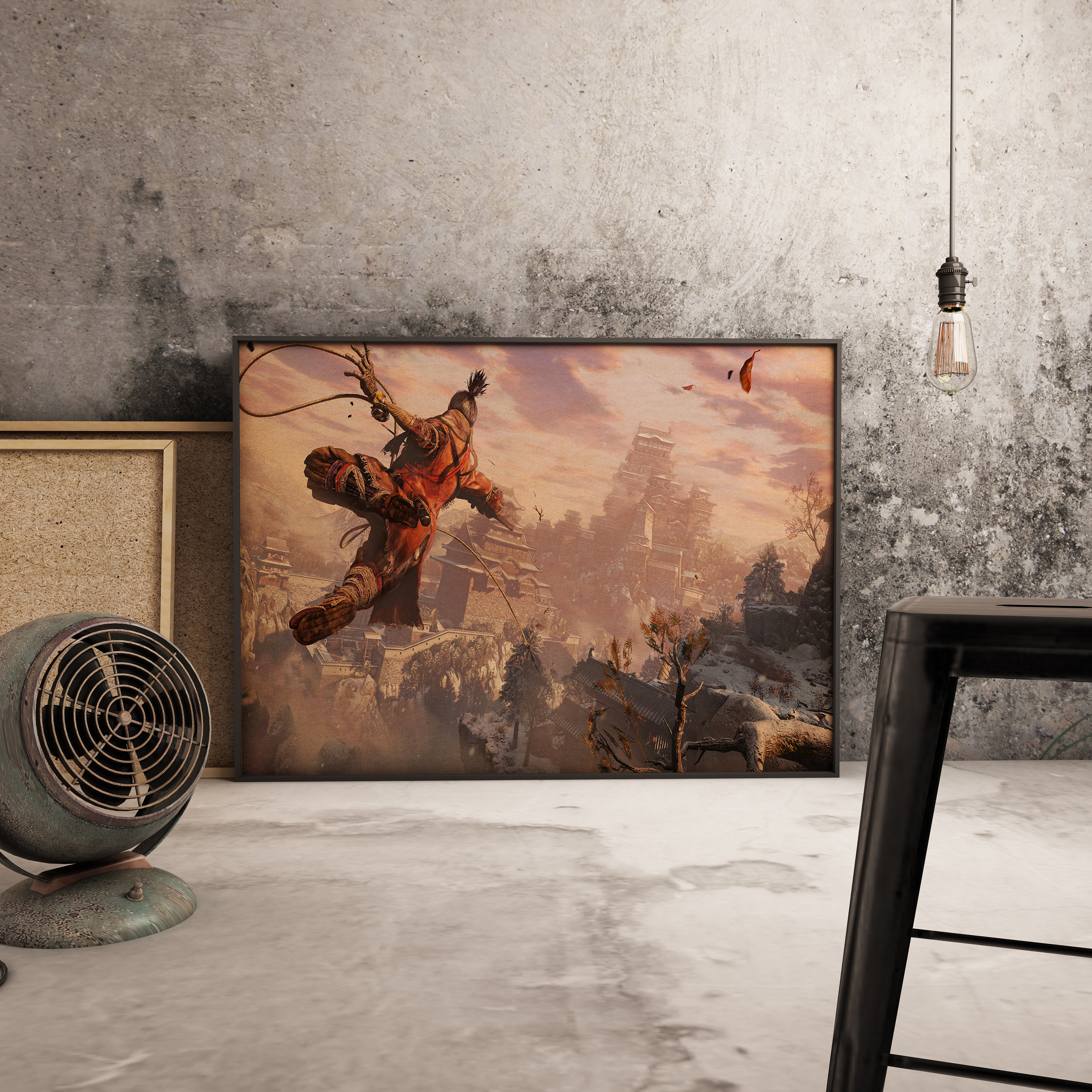 Sekiro Shadows Die Twice Poster: Samurai Warrior Kraft Paper Print