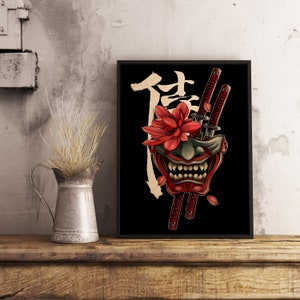 Poster del videogioco Ghost of Tsushima, stampa di Samurai Adventure su carta Kraft, splendida arte murale di gioco open world