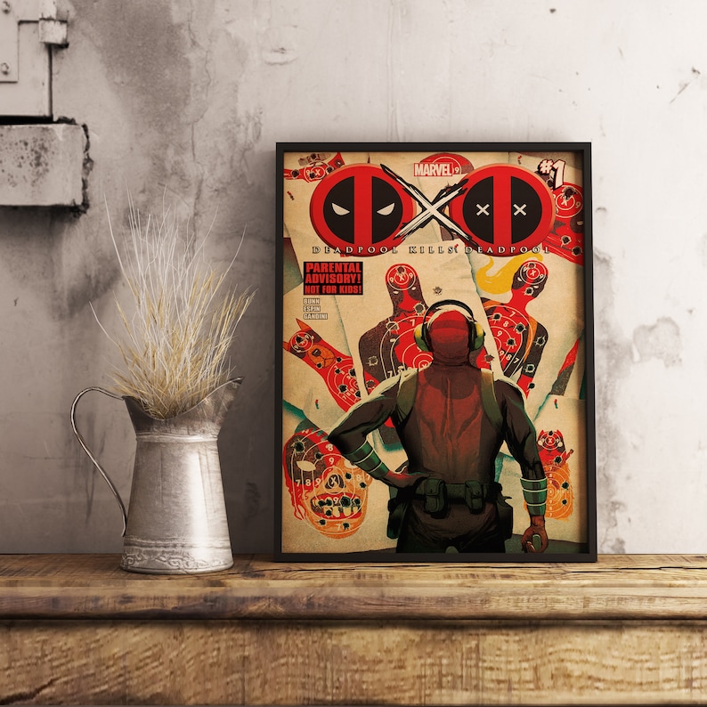 Deadpool Photo Frame Note Deadpool Movie Poster: Retro Comic Book Art Print, Kraft Paper - Etsy