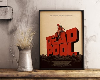 Deadpool Movie Poster: Retro Comic Book Art Print, Kraft Paper