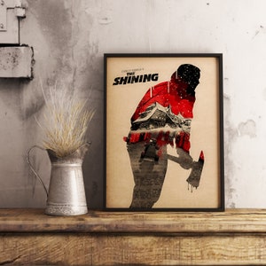 Poster del film Shining, stampa di un classico film horror, Jack Nicholson, Overlook Hotel, carta da parati in carta kraft, regalo per gli amanti dell'horror