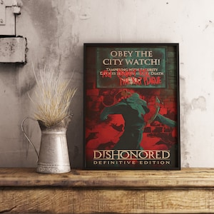 Poster del gioco Dishonored, arte murale del videogioco, stampa su carta kraft, decorazione murale per videogiochi, regalo per giocatori