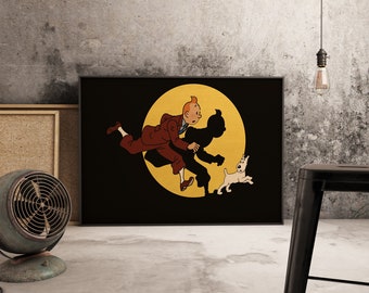Tintin Poster: Explorers on the Moon, Vintage Comic Art Print - Etsy
