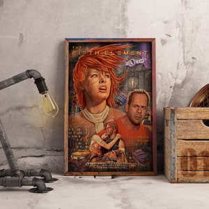 The Fifth Element Poster, Gary Oldman Wall Art, Sci-Fi Wall Decor, Kraft Paper Print, Movie Poster Gift