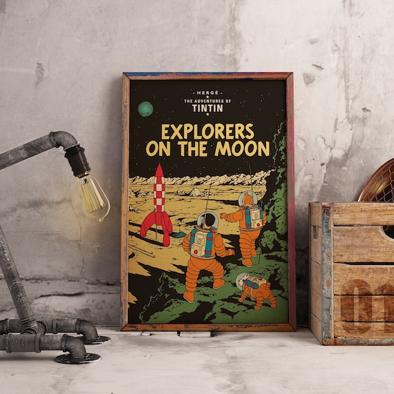Tintin Poster: Explorers on the Moon, Vintage Comic Art Print - Etsy