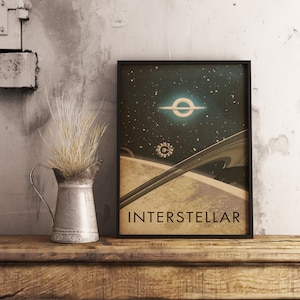 Poster del film Interstellar, stampa su carta Kraft vintage, arte murale per avventure spaziali, decorazioni per film di fantascienza, regalo cinematografico unico